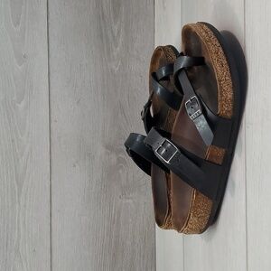 Birkenstock Women Loop Toe Leather Sandals Flats shoes sz 38/7